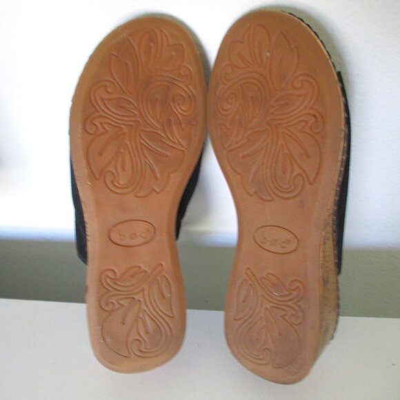 Born b.o.c Womens Black Leather Slide w/2" Wedge Heel - Size 7M - Picture 8 of 8